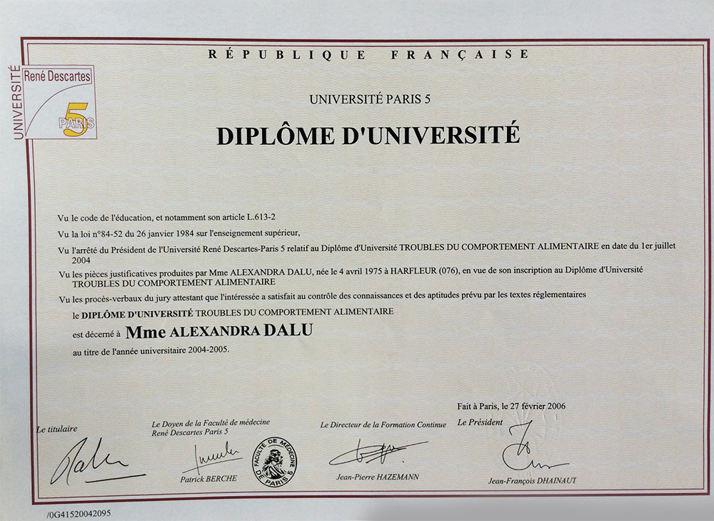 diplome universitaire descartes